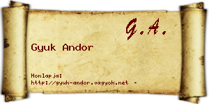 Gyuk Andor névjegykártya